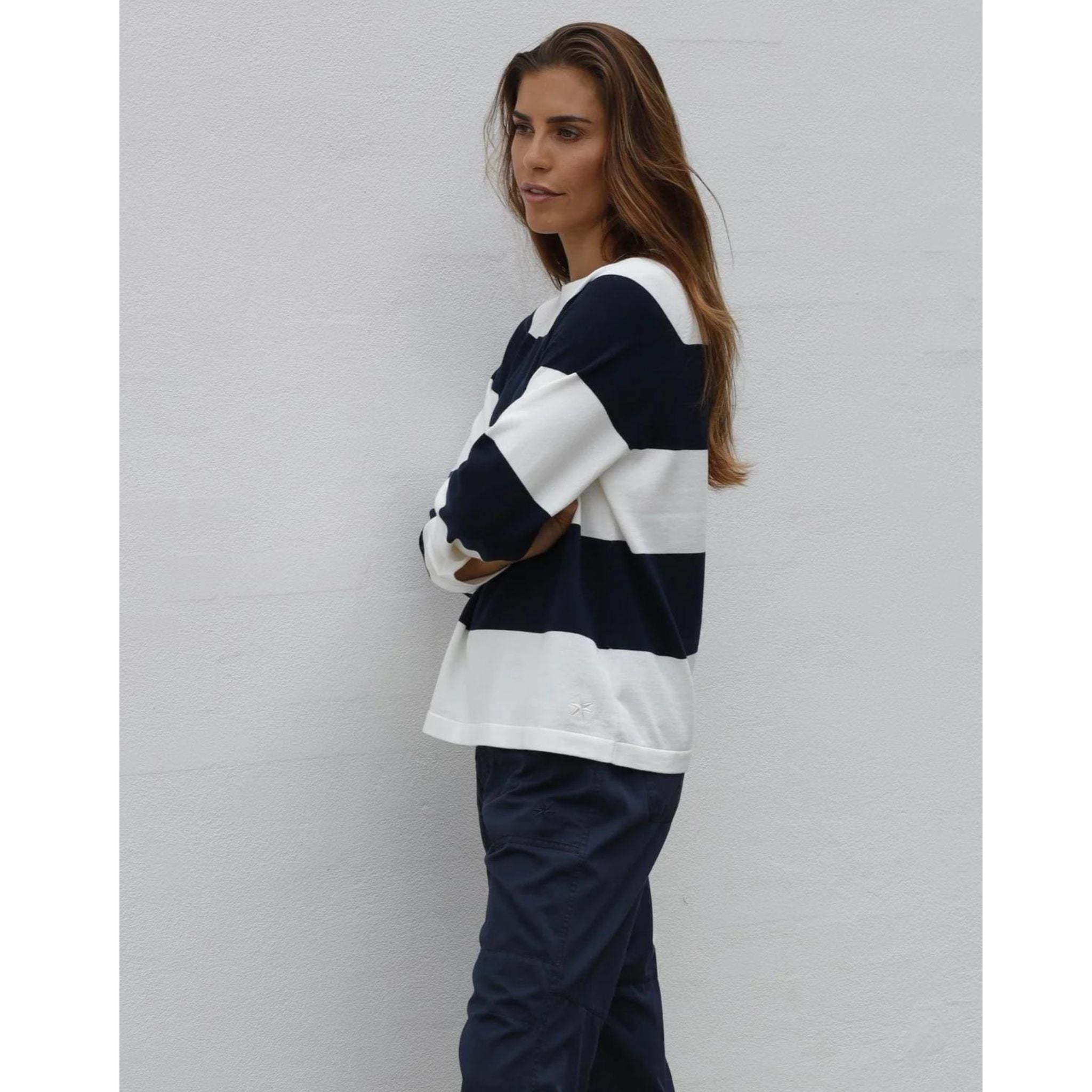 Blue Sportswear Feinstrick Pullover "Bess striped Knit"