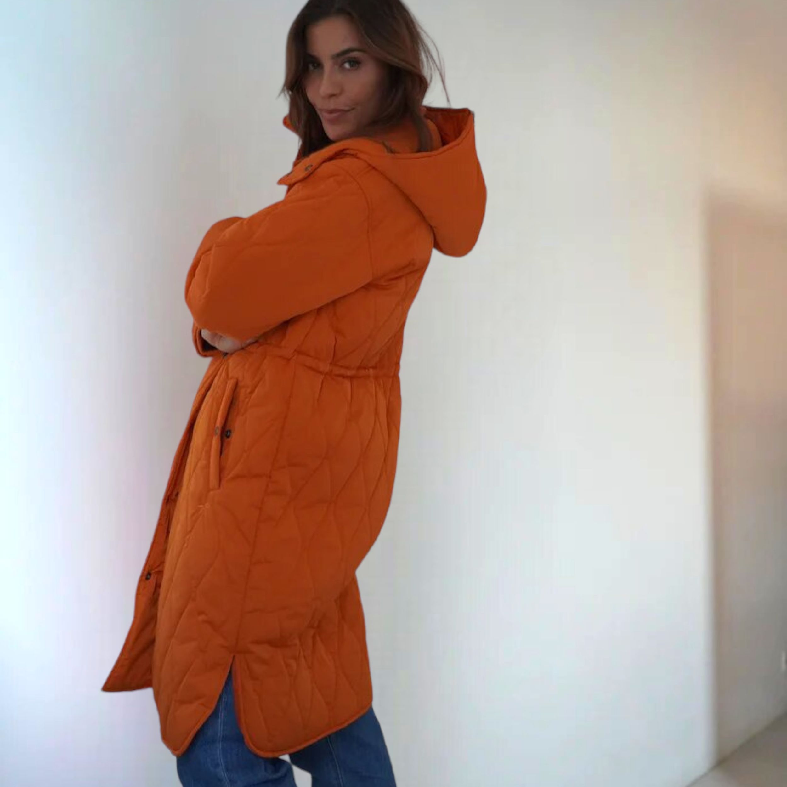 Hamilton Oversize Steppmantel in Orange oder Petrol