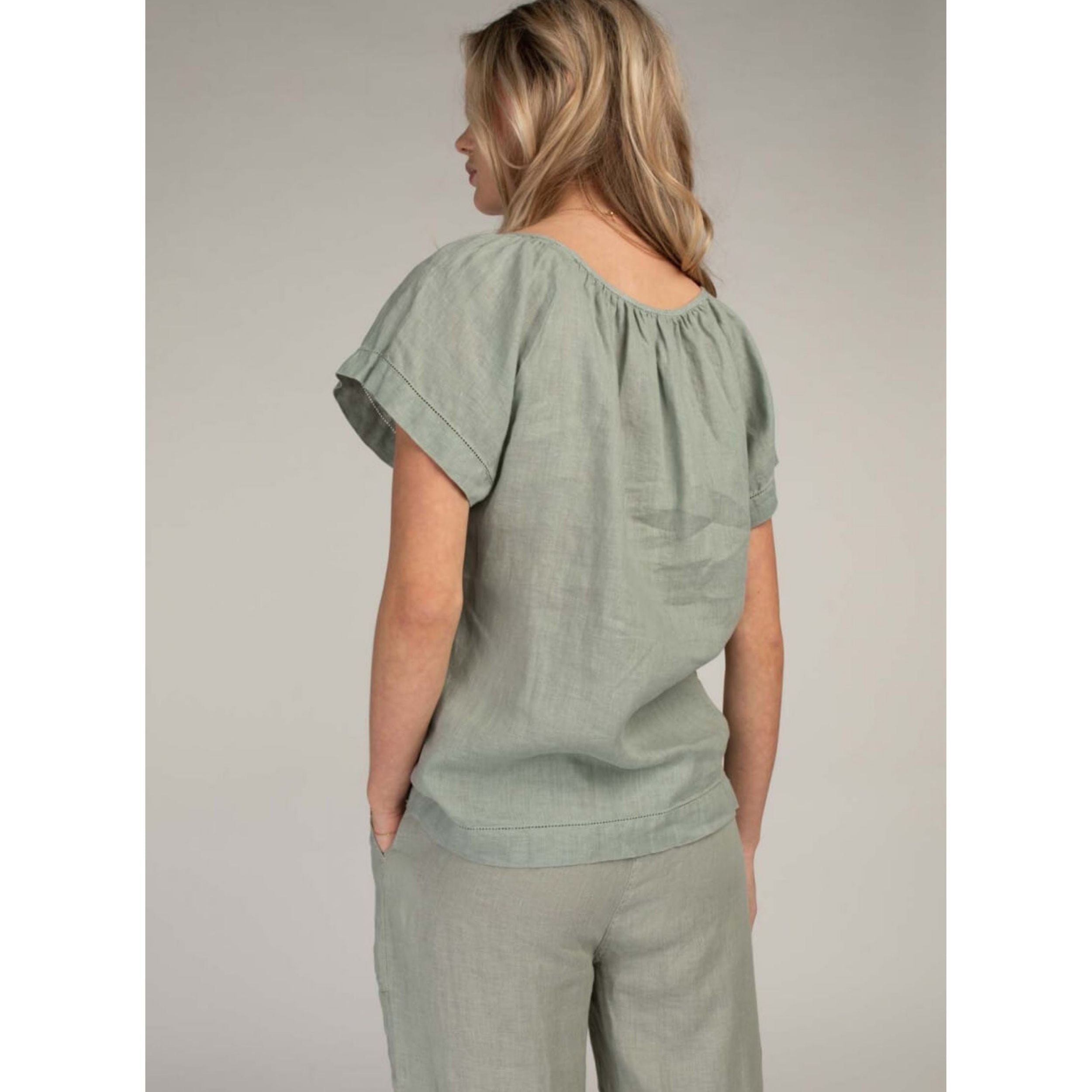 Moscow Design Bluse Teal Solid "Teresa"